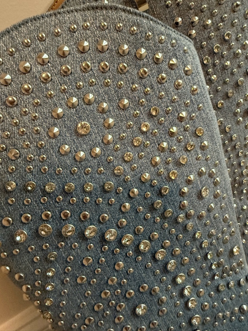 CORKY’S Hey Girl Light Blue Denim Cowboy Boots with Silver Rhinestones Size 9 - Picture 8 of 16